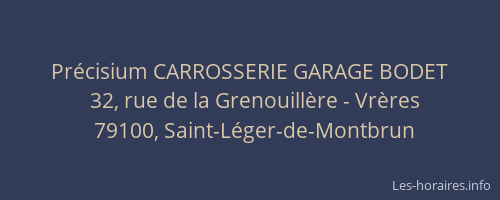 Pr&eacute;cisium CARROSSERIE GARAGE BODET