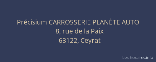 Pr&eacute;cisium CARROSSERIE PLAN&Egrave;TE AUTO