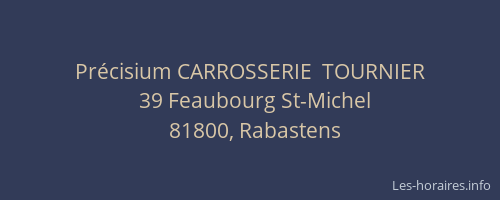 Pr&eacute;cisium CARROSSERIE  TOURNIER
