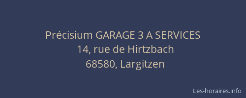 Précisium GARAGE 3 A SERVICES