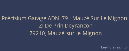 Pr&eacute;cisium Garage ADN  79 - Mauz&eacute; Sur Le Mignon