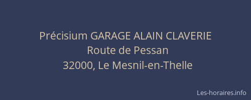 Pr&eacute;cisium GARAGE ALAIN CLAVERIE