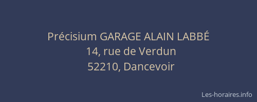Pr&eacute;cisium GARAGE ALAIN LABB&Eacute;