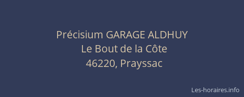 Pr&eacute;cisium GARAGE ALDHUY
