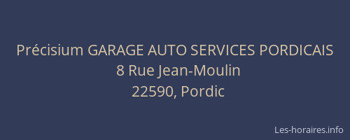 Pr&eacute;cisium GARAGE AUTO SERVICES PORDICAIS
