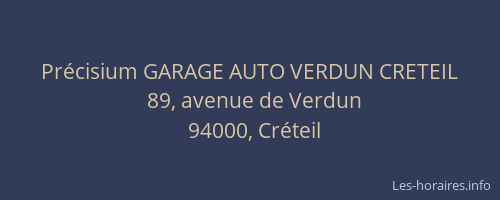 Précisium GARAGE AUTO VERDUN CRETEIL