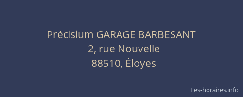 Pr&eacute;cisium GARAGE BARBESANT