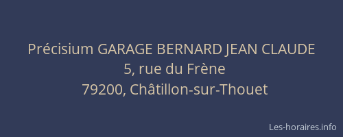 Pr&eacute;cisium GARAGE BERNARD JEAN CLAUDE