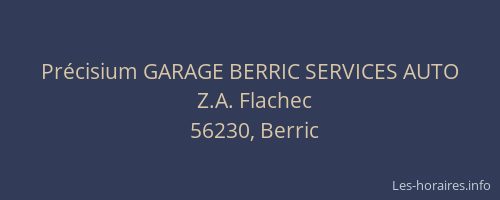 Pr&eacute;cisium GARAGE BERRIC SERVICES AUTO