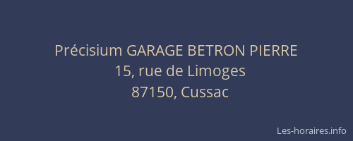 Pr&eacute;cisium GARAGE BETRON PIERRE