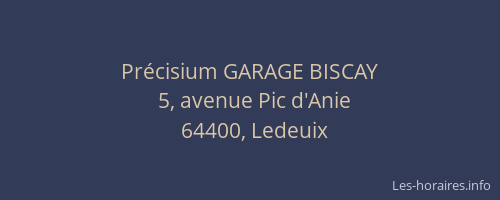 Précisium GARAGE BISCAY
