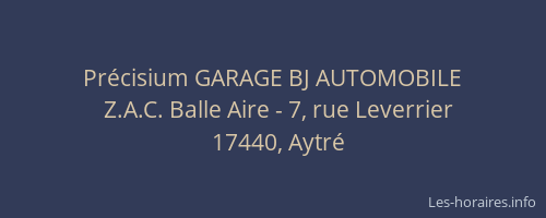 Pr&eacute;cisium GARAGE BJ AUTOMOBILE