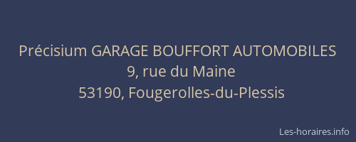 Pr&eacute;cisium GARAGE BOUFFORT AUTOMOBILES