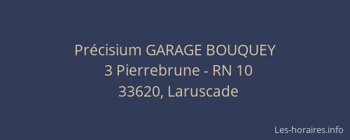 Pr&eacute;cisium GARAGE BOUQUEY