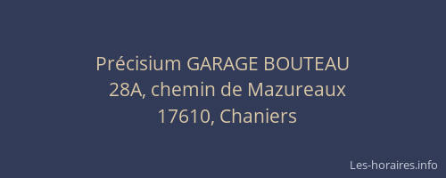 Pr&eacute;cisium GARAGE BOUTEAU