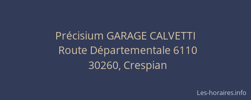 Pr&eacute;cisium GARAGE CALVETTI