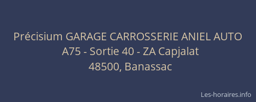 Pr&eacute;cisium GARAGE CARROSSERIE ANIEL AUTO