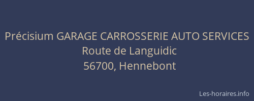 Pr&eacute;cisium GARAGE CARROSSERIE AUTO SERVICES