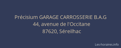 Pr&eacute;cisium GARAGE CARROSSERIE B.A.G