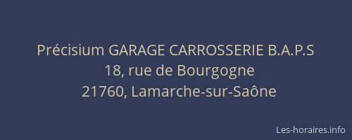 Pr&eacute;cisium GARAGE CARROSSERIE B.A.P.S