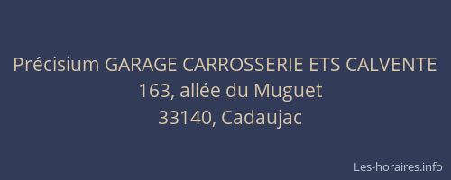 Pr&eacute;cisium GARAGE CARROSSERIE ETS CALVENTE
