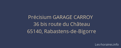 Précisium GARAGE CARROY