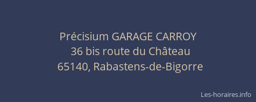 Pr&eacute;cisium GARAGE CARROY