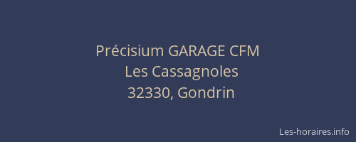 Pr&eacute;cisium GARAGE CFM