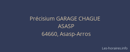 Précisium GARAGE CHAGUE