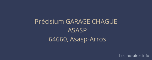 Pr&eacute;cisium GARAGE CHAGUE