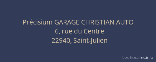 Pr&eacute;cisium GARAGE CHRISTIAN AUTO