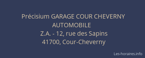 Pr&eacute;cisium GARAGE COUR CHEVERNY AUTOMOBILE
