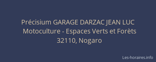 Pr&eacute;cisium GARAGE DARZAC JEAN LUC