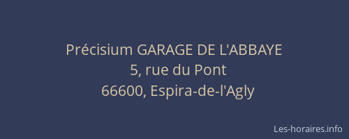 Précisium GARAGE DE L'ABBAYE
