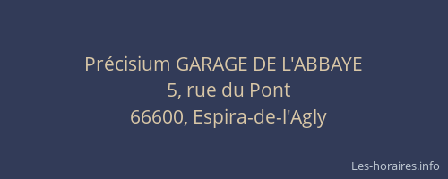 Pr&eacute;cisium GARAGE DE L'ABBAYE