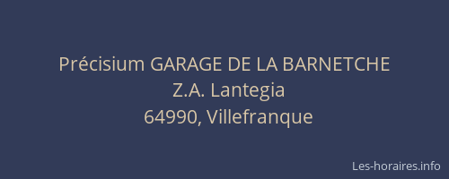 Pr&eacute;cisium GARAGE DE LA BARNETCHE