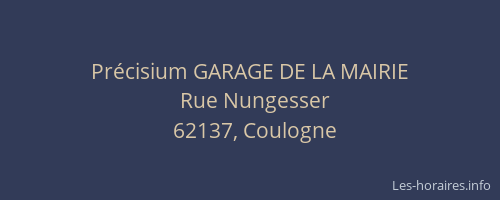 Pr&eacute;cisium GARAGE DE LA MAIRIE
