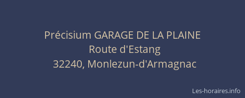 Pr&eacute;cisium GARAGE DE LA PLAINE