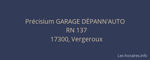 Pr&eacute;cisium GARAGE D&Eacute;PANN'AUTO