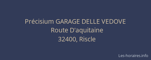 Pr&eacute;cisium GARAGE DELLE VEDOVE