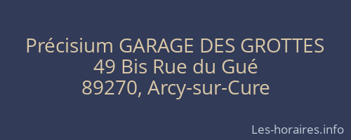 Pr&eacute;cisium GARAGE DES GROTTES