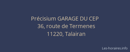 Pr&eacute;cisium GARAGE DU CEP