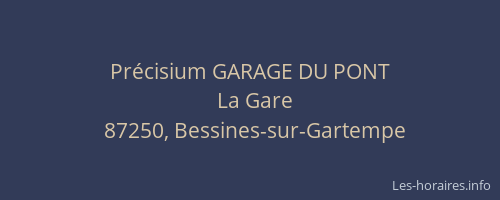 Pr&eacute;cisium GARAGE DU PONT
