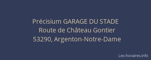 Pr&eacute;cisium GARAGE DU STADE