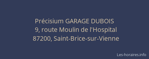 Pr&eacute;cisium GARAGE DUBOIS