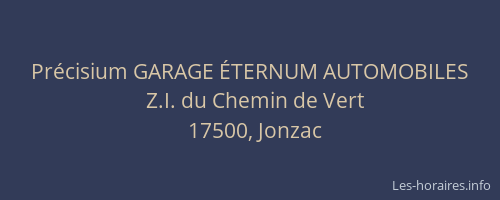 Pr&eacute;cisium GARAGE &Eacute;TERNUM AUTOMOBILES