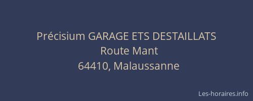 Pr&eacute;cisium GARAGE ETS DESTAILLATS