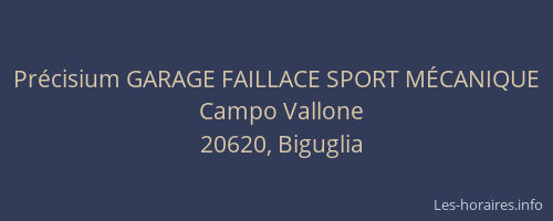 Pr&eacute;cisium GARAGE FAILLACE SPORT M&Eacute;CANIQUE