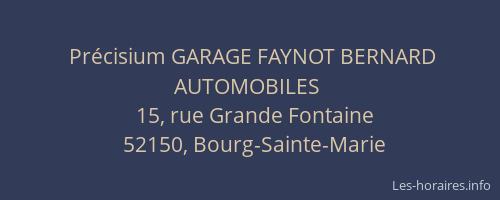 Précisium GARAGE FAYNOT BERNARD AUTOMOBILES