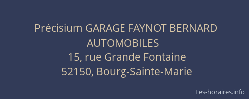 Pr&eacute;cisium GARAGE FAYNOT BERNARD AUTOMOBILES